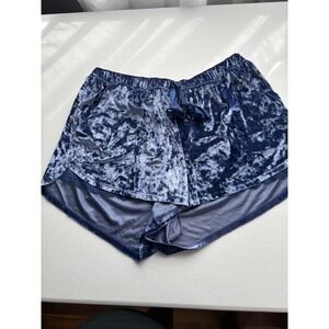 Cacique Sleep Shorts Velvet Lounge Drawstring Pockets Blue Size 14/16